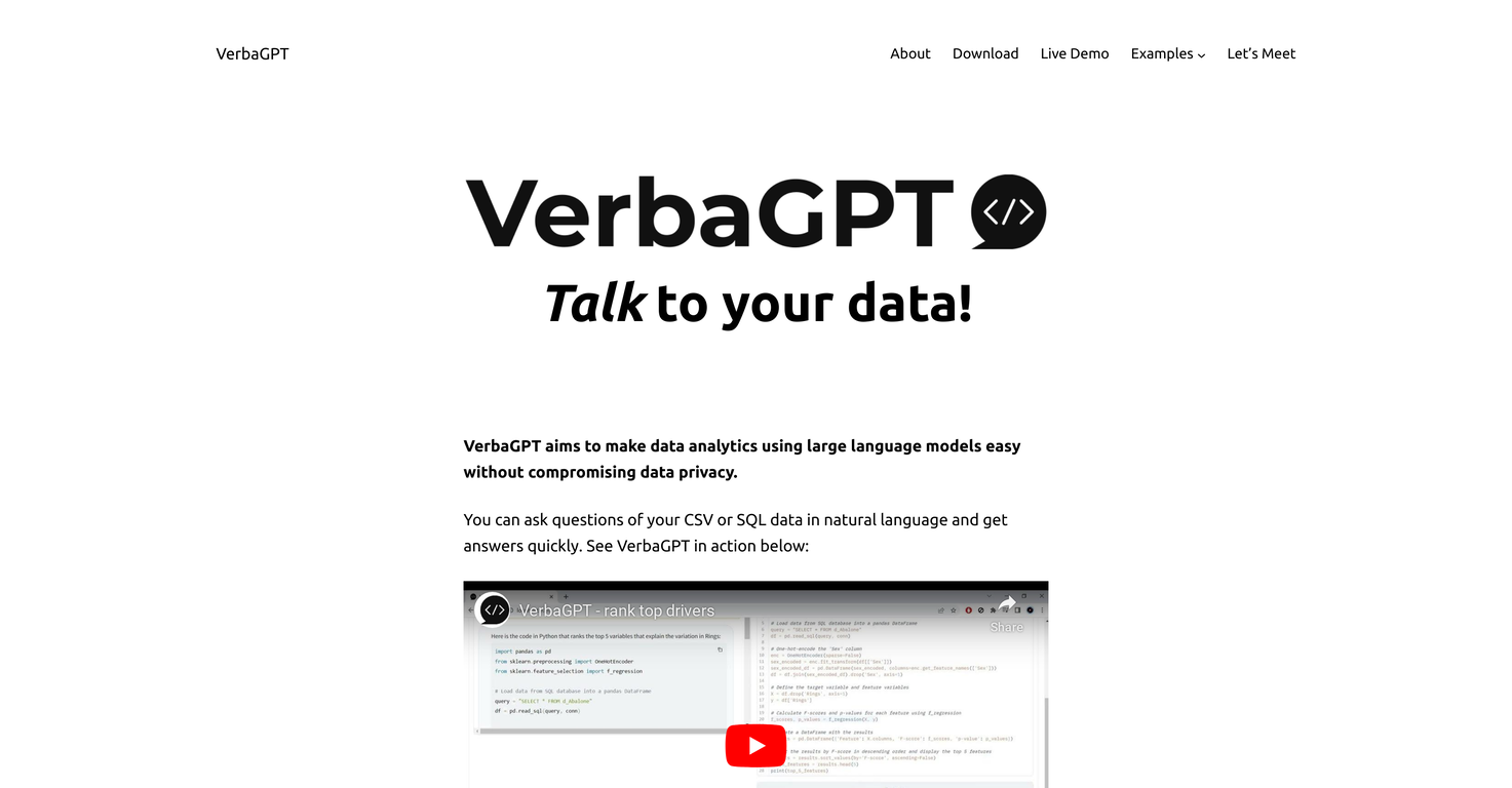 VerbaGPT website