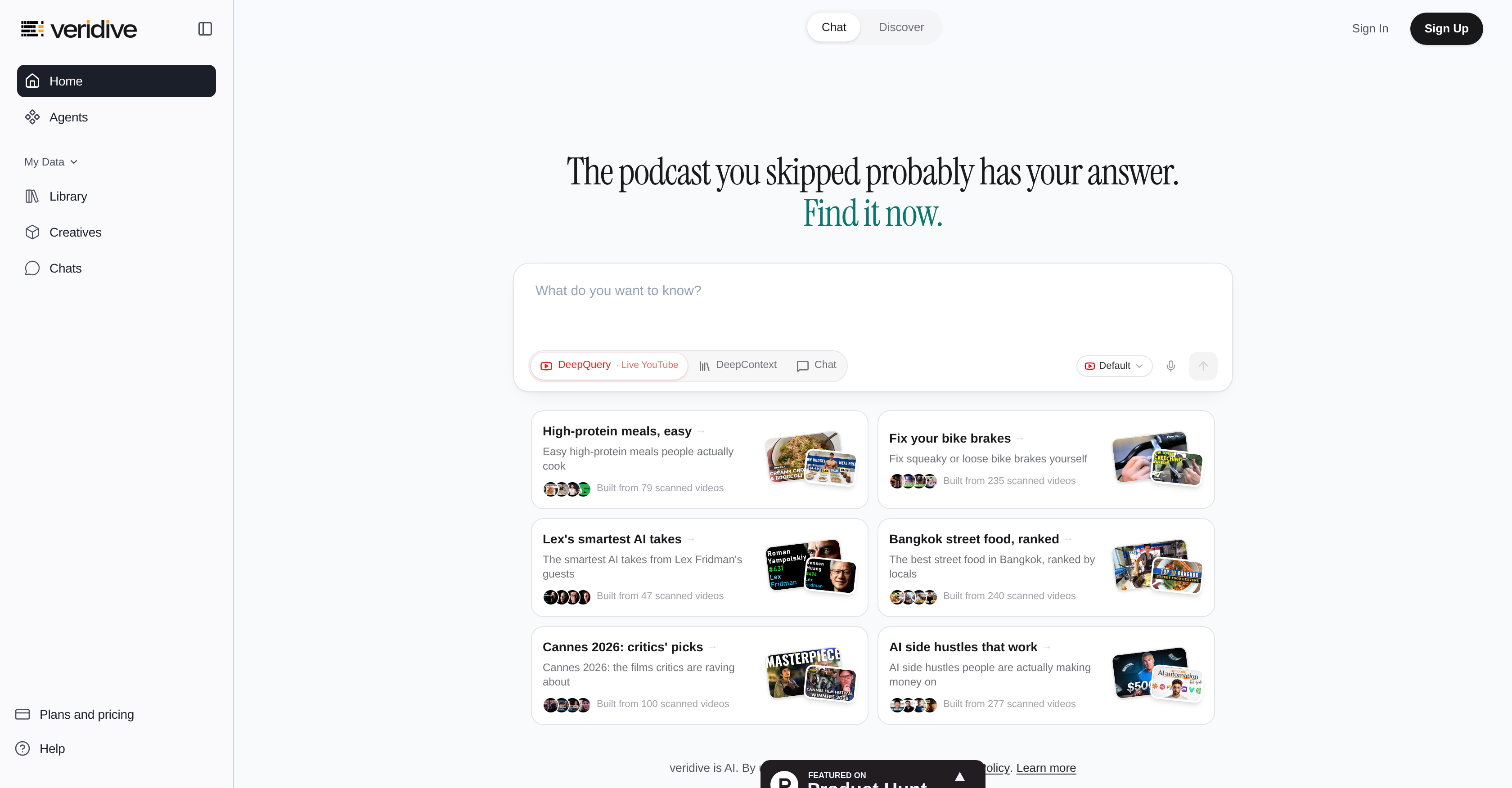 veridive:把 YouTube / podcast 做成可引用的 spoken web search