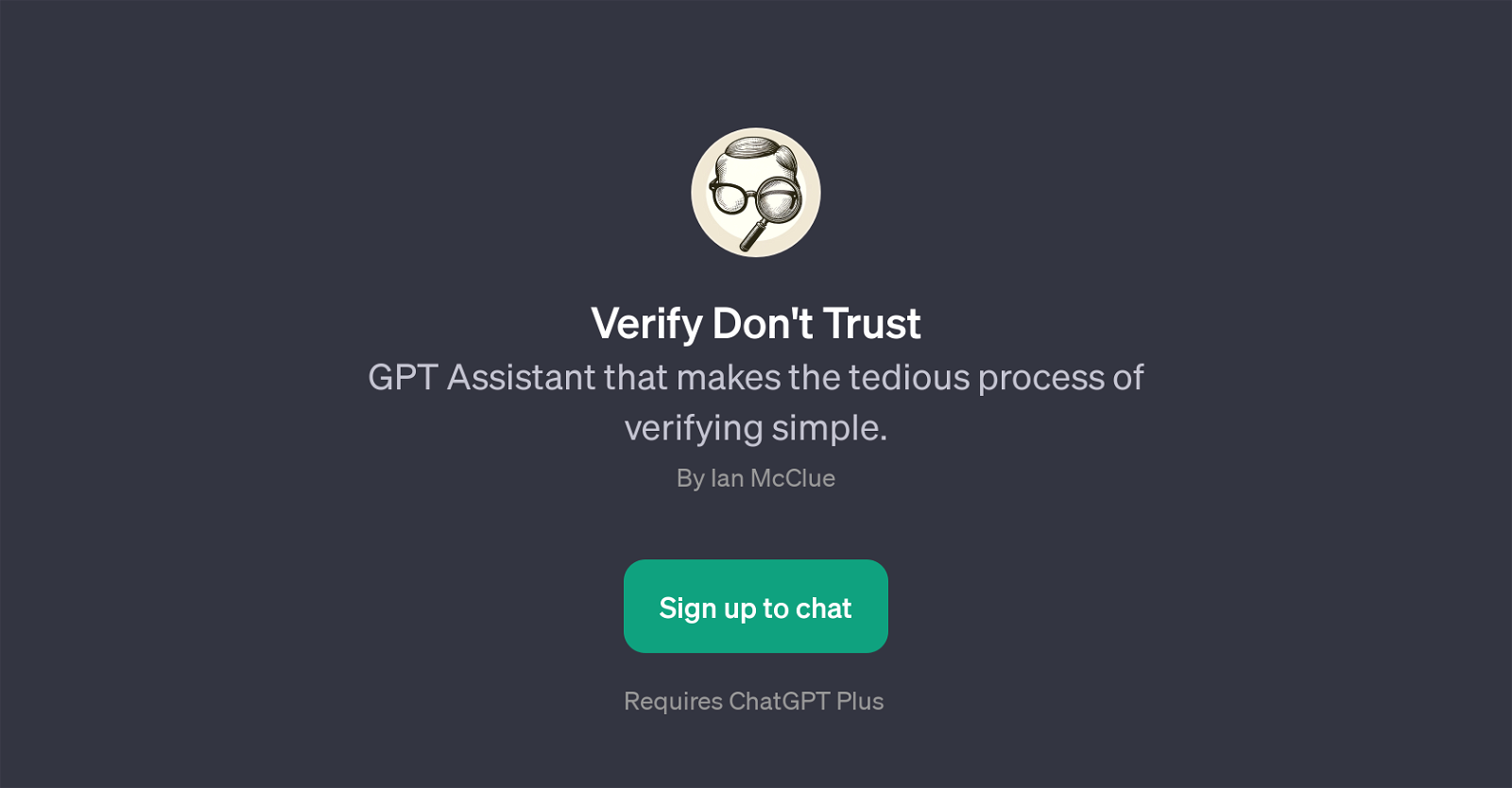 Verify Don't Trust website
