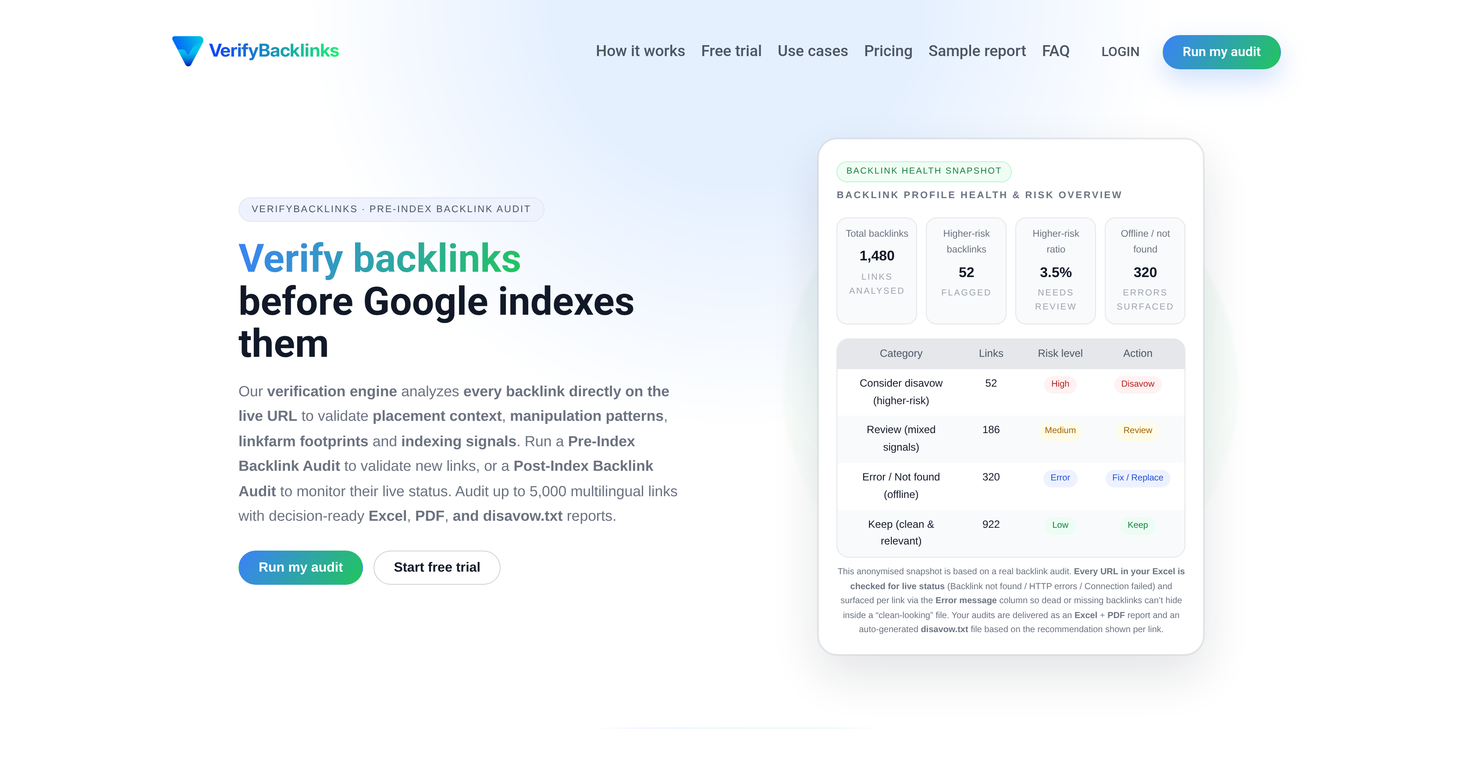 VerifyBacklinks website