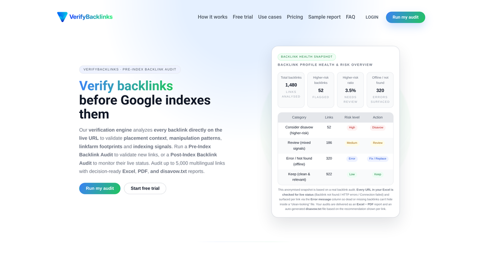 VerifyBacklinks website