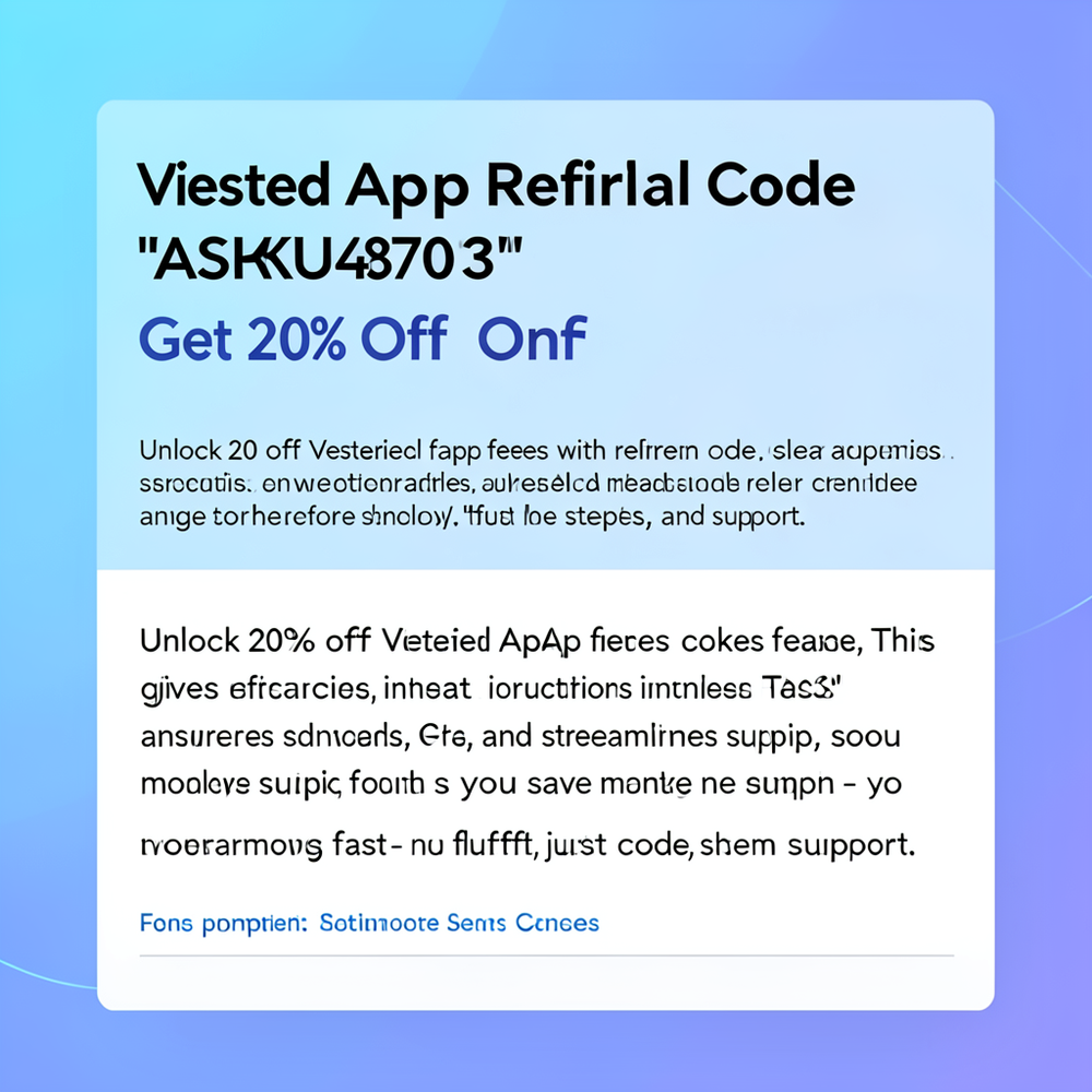 Vested App Referral Code “ASKU48703” Get 20% Off On Fees website