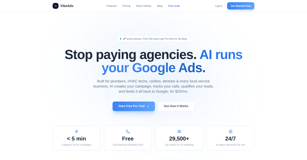 VibeAds website