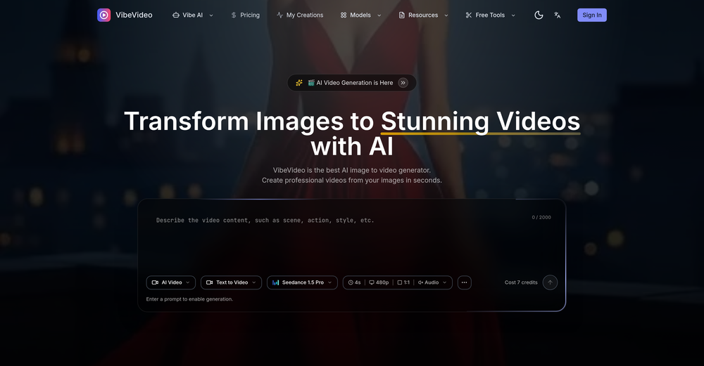 VibeVideo website