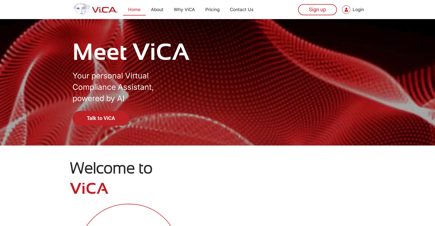 ViCA - Virtual Compliance Assistant website