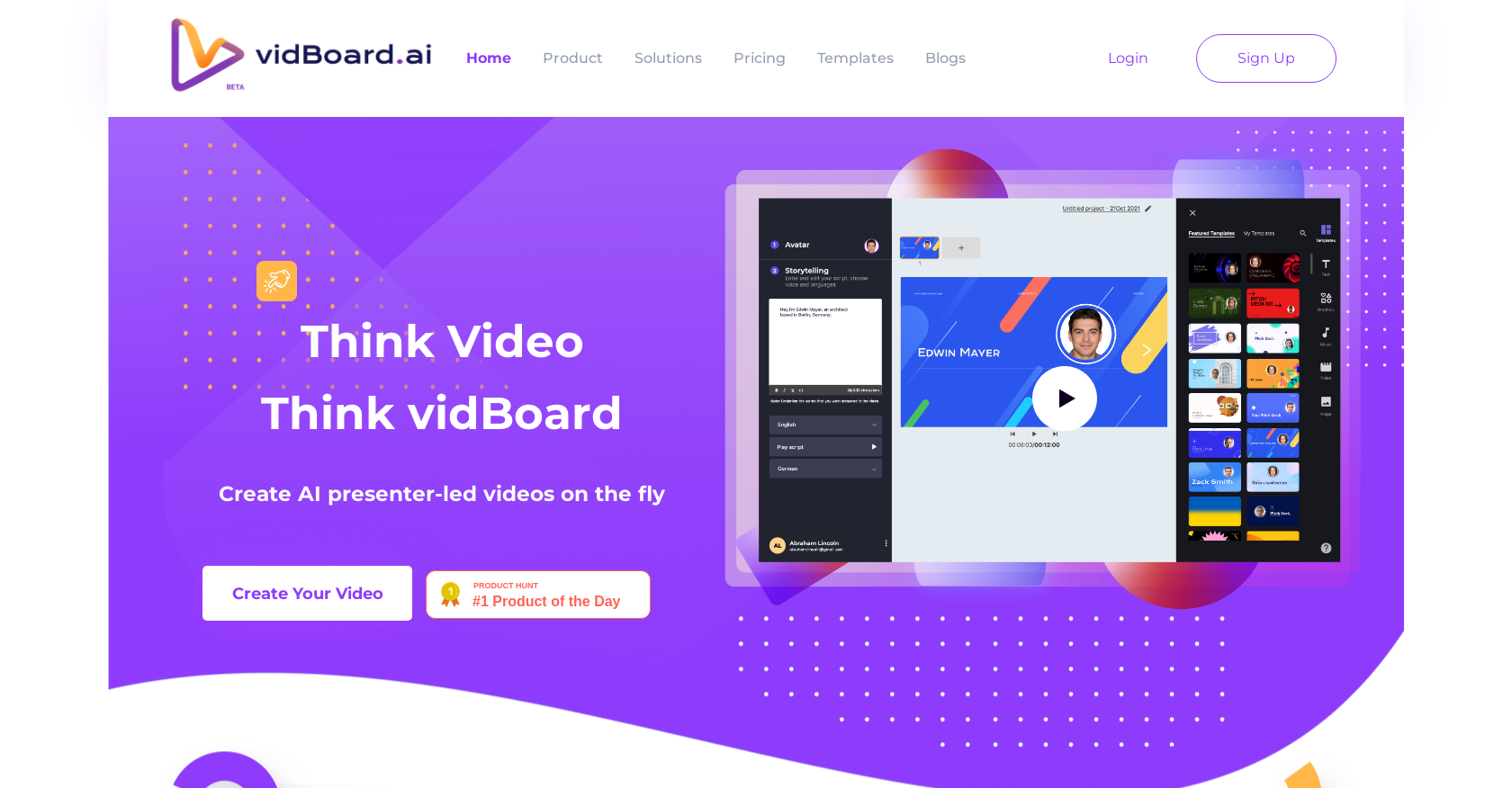 Vidboard AI website