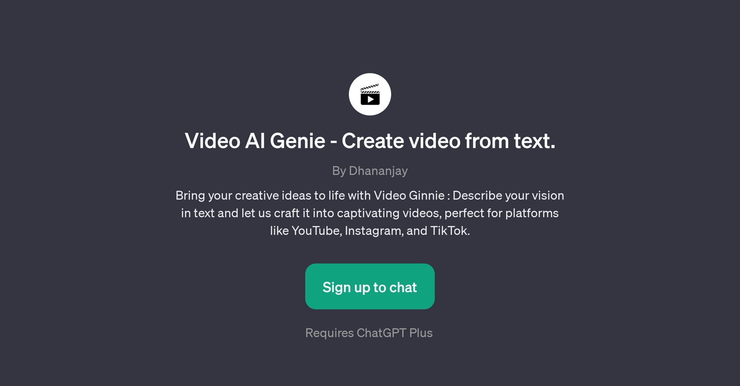 Video AI Genie website