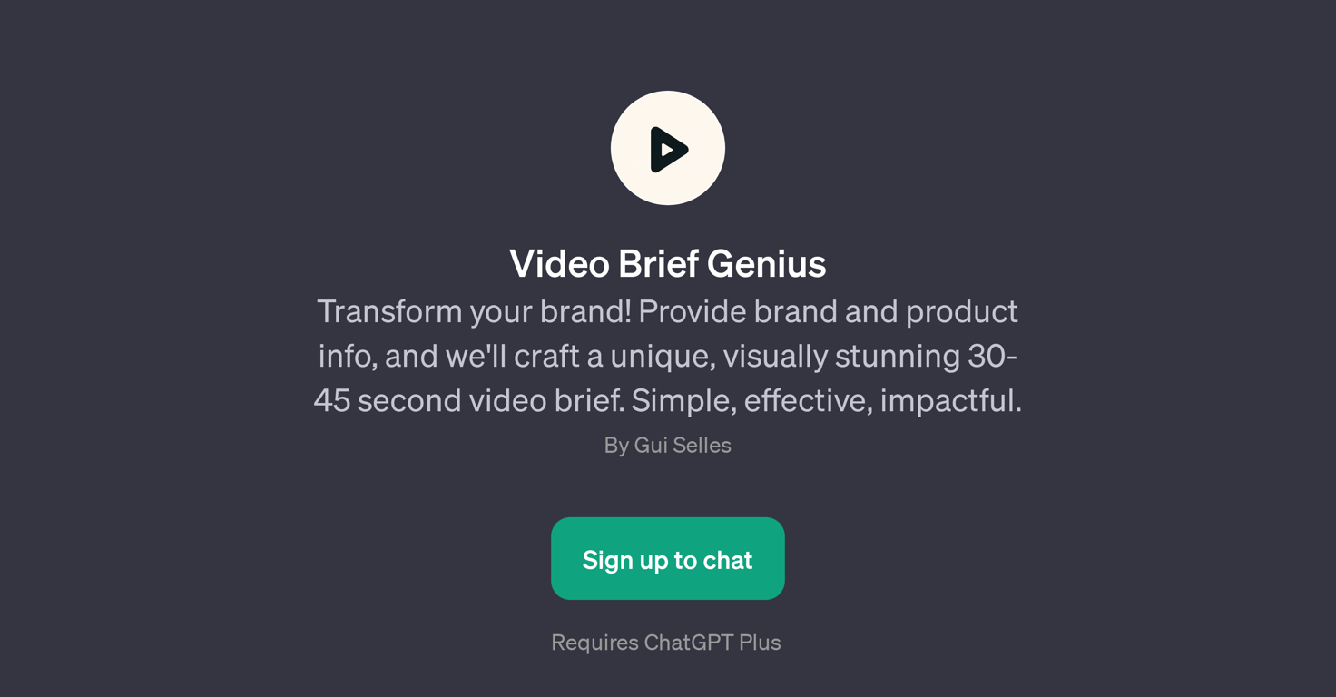 Video Brief Genius website