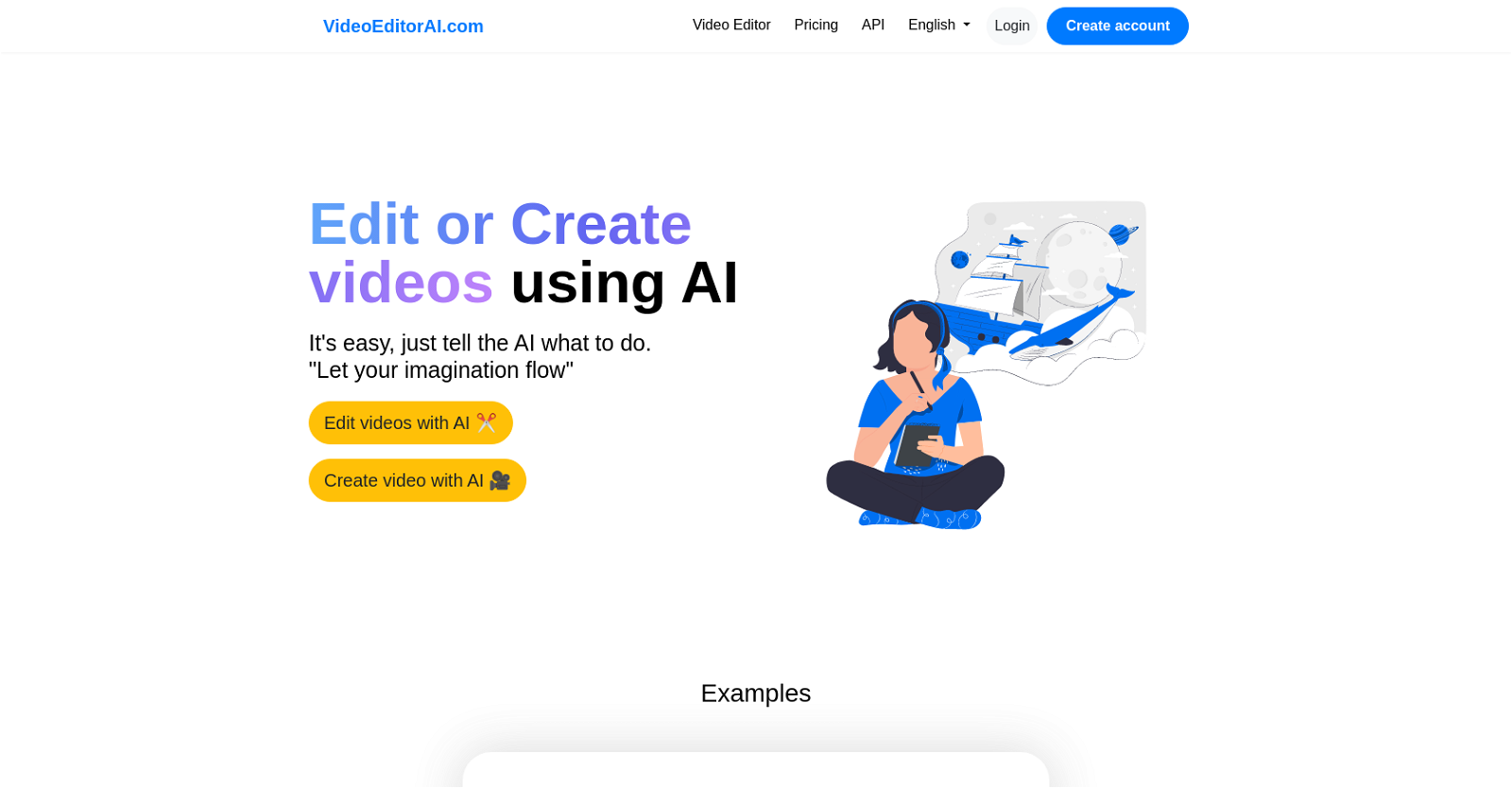 Video Editor AI website