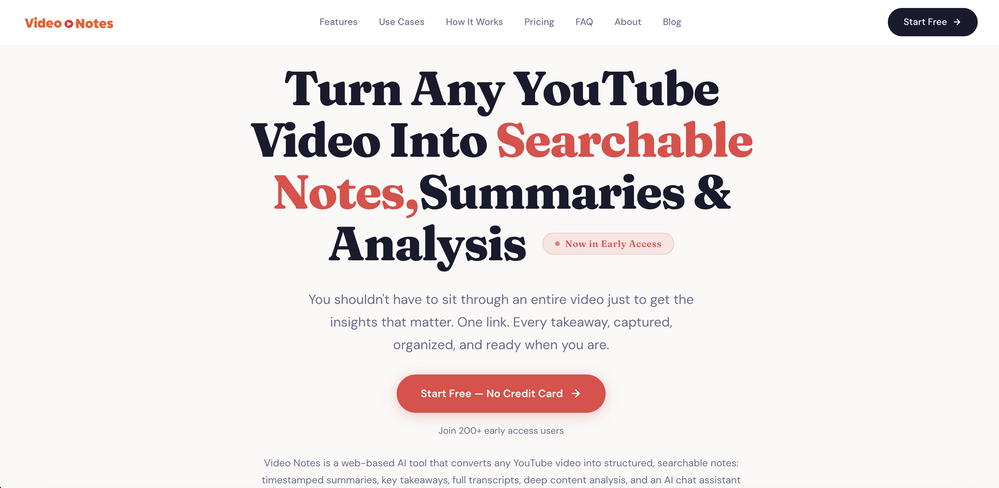Video Notes website
