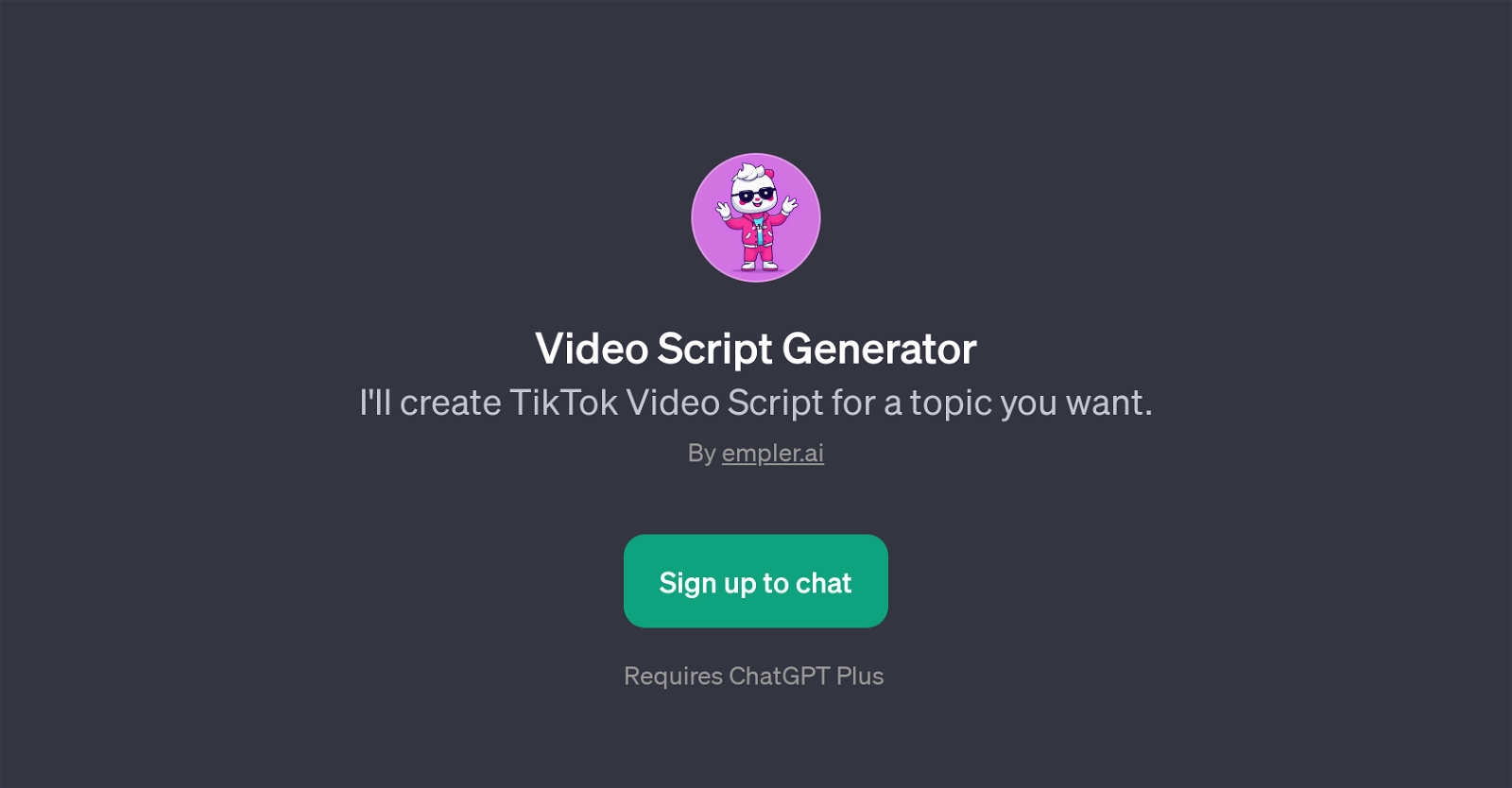 Video Script Generator website