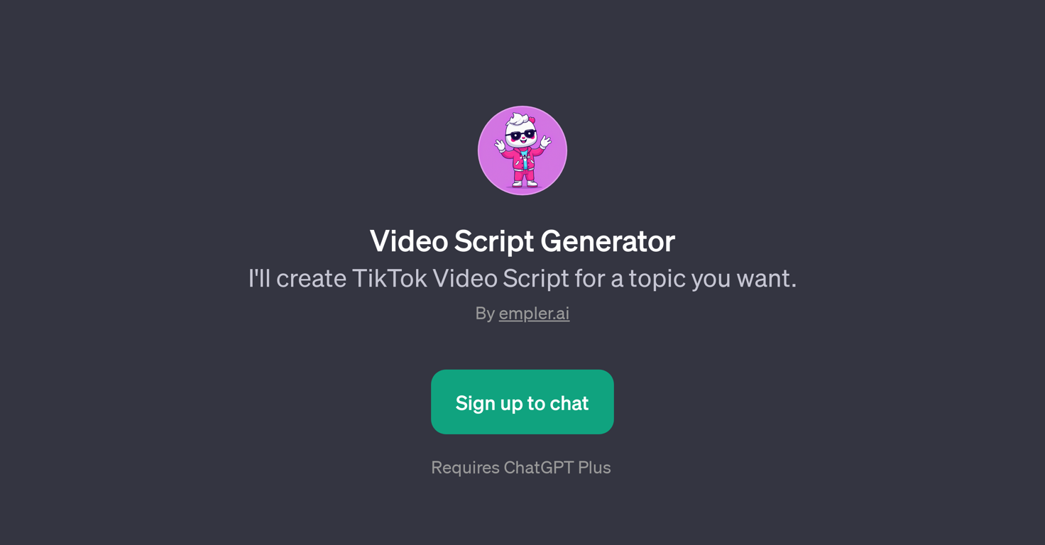 Video Script Generator website
