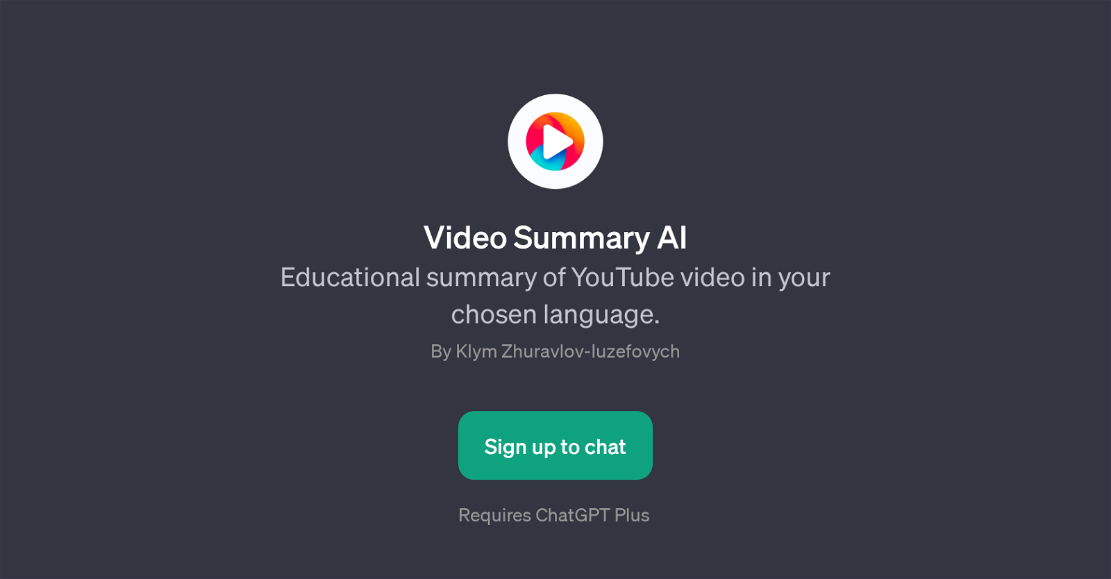 Video Summary AI website