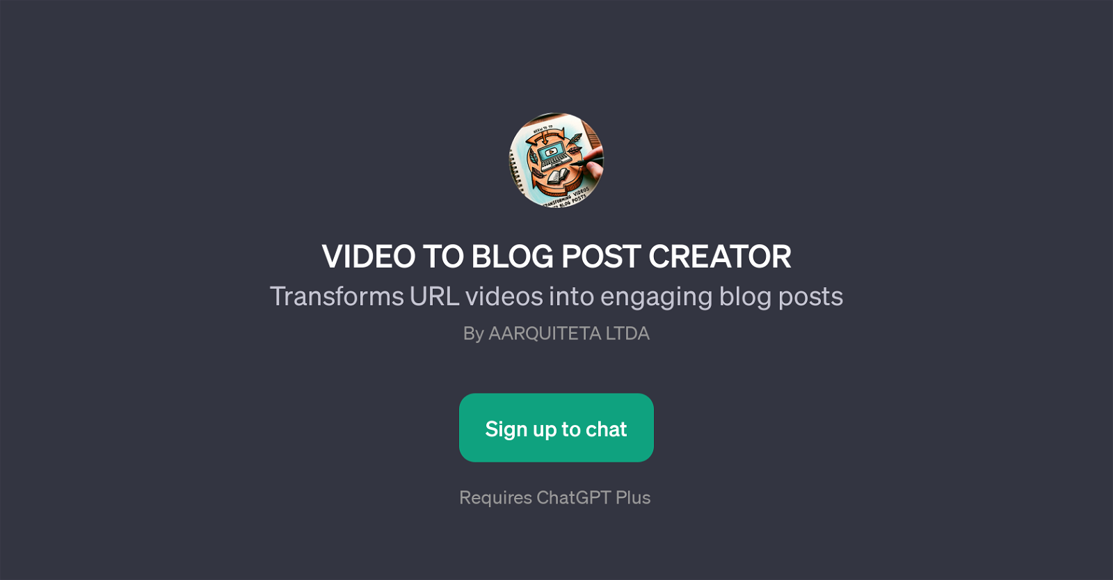 Video to Blog Post Creator website