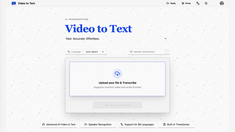 Video to Text.net website