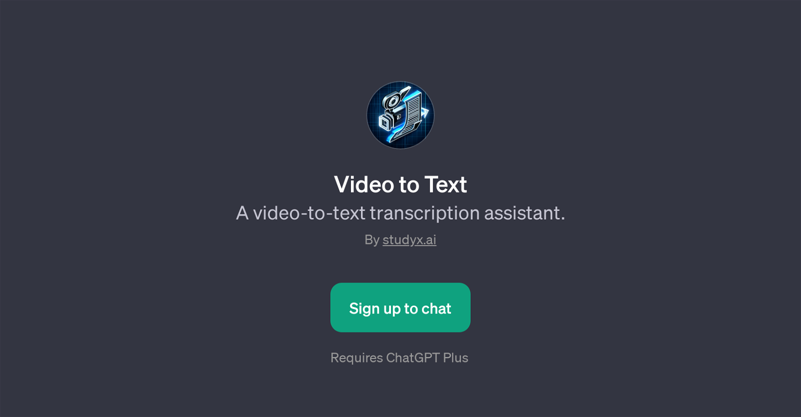 Video to Text website