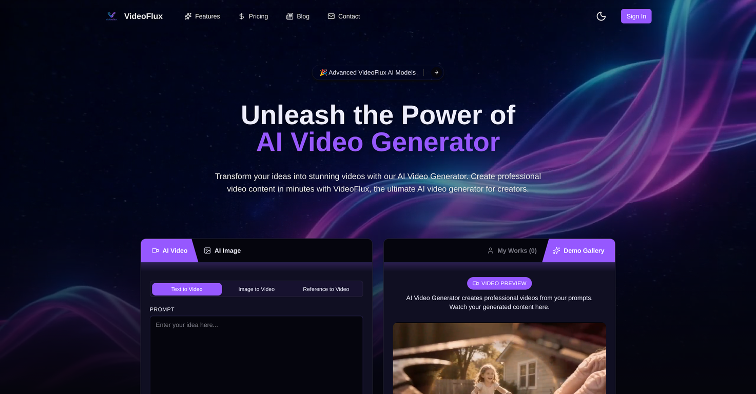 VideoFlux website