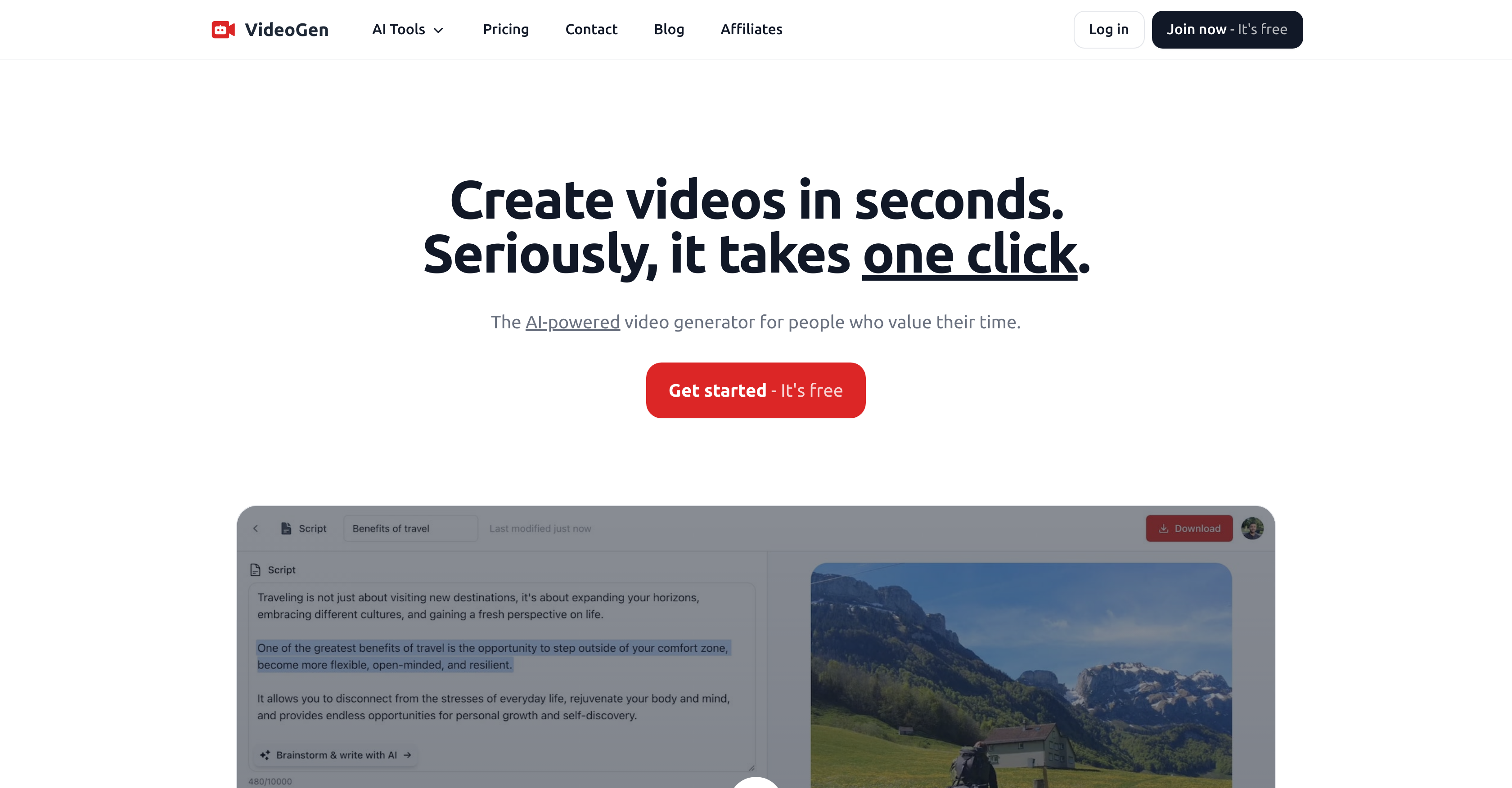 VideoGen website