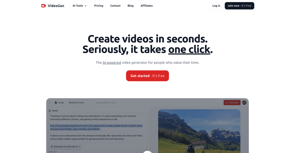 VideoGen website