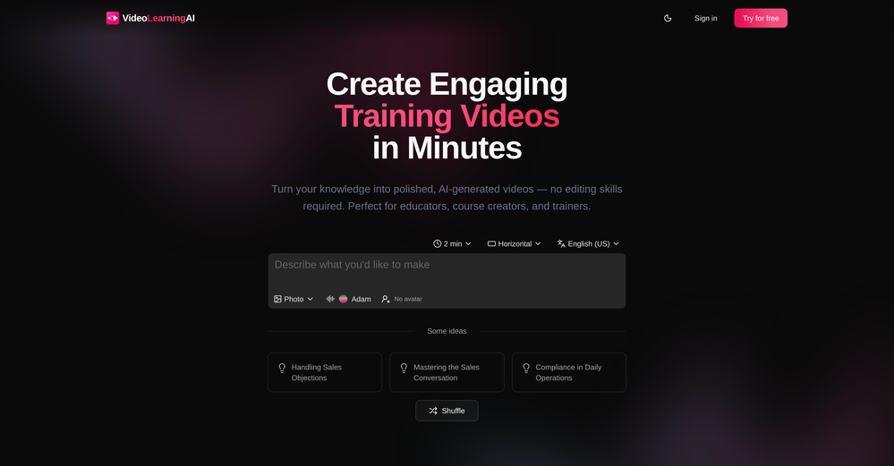 VideoLearningAI website