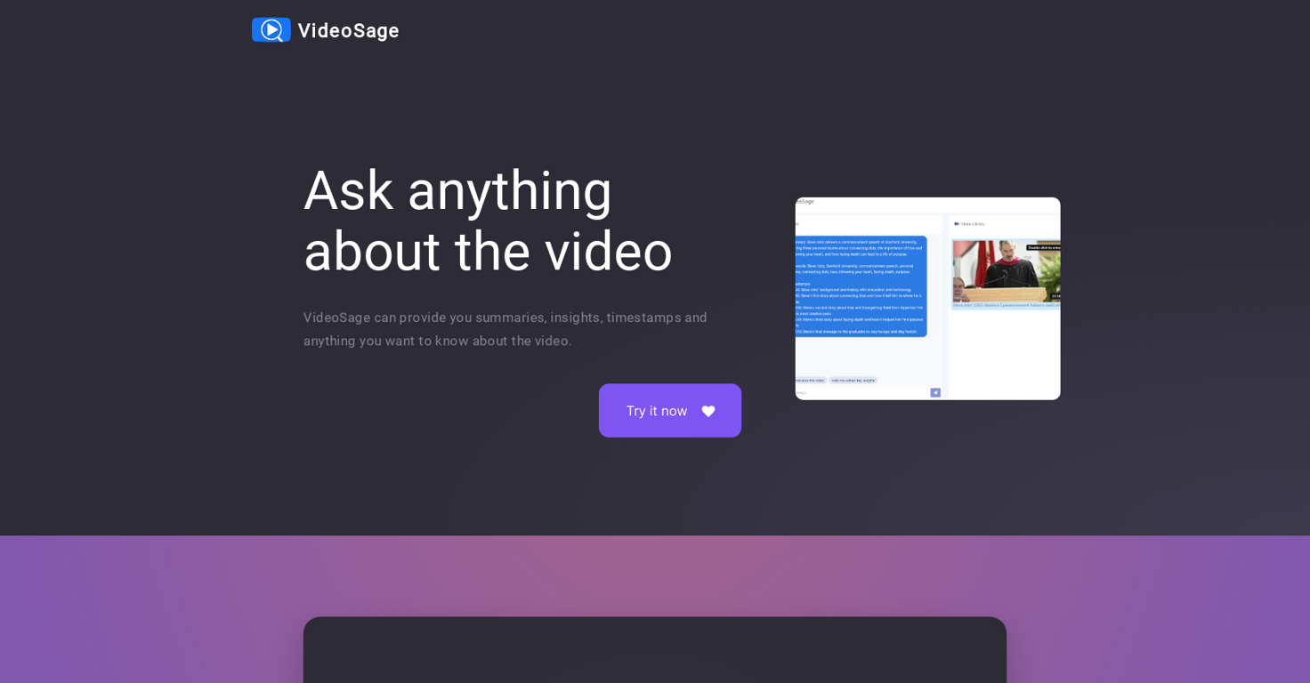 VideoSage website