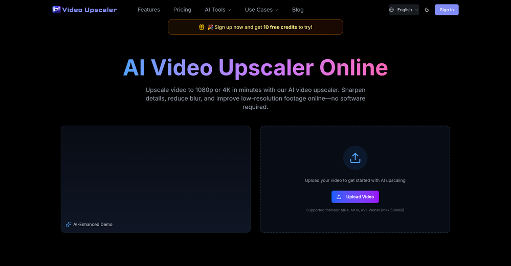 VideoUpscale.net website