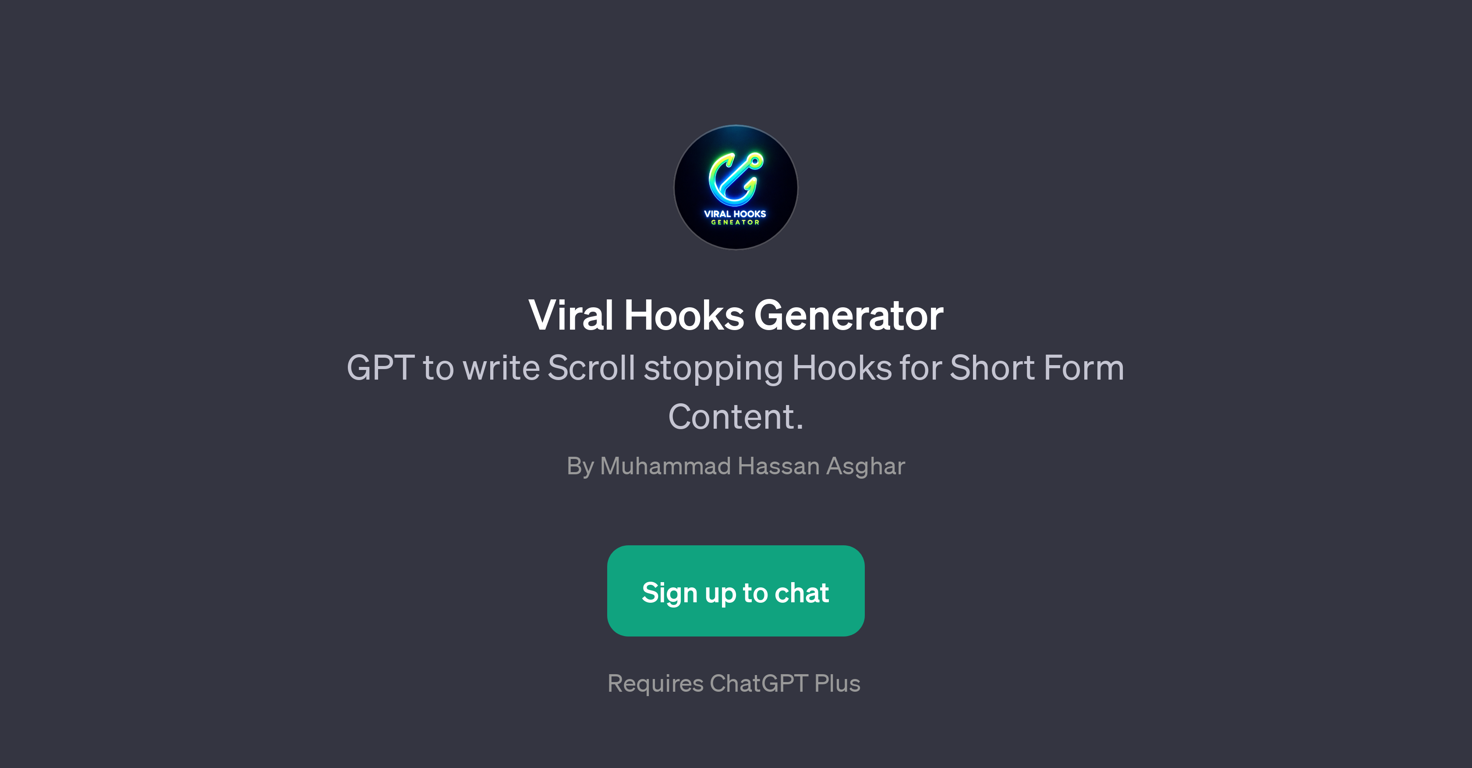 Viral Hooks Generator website