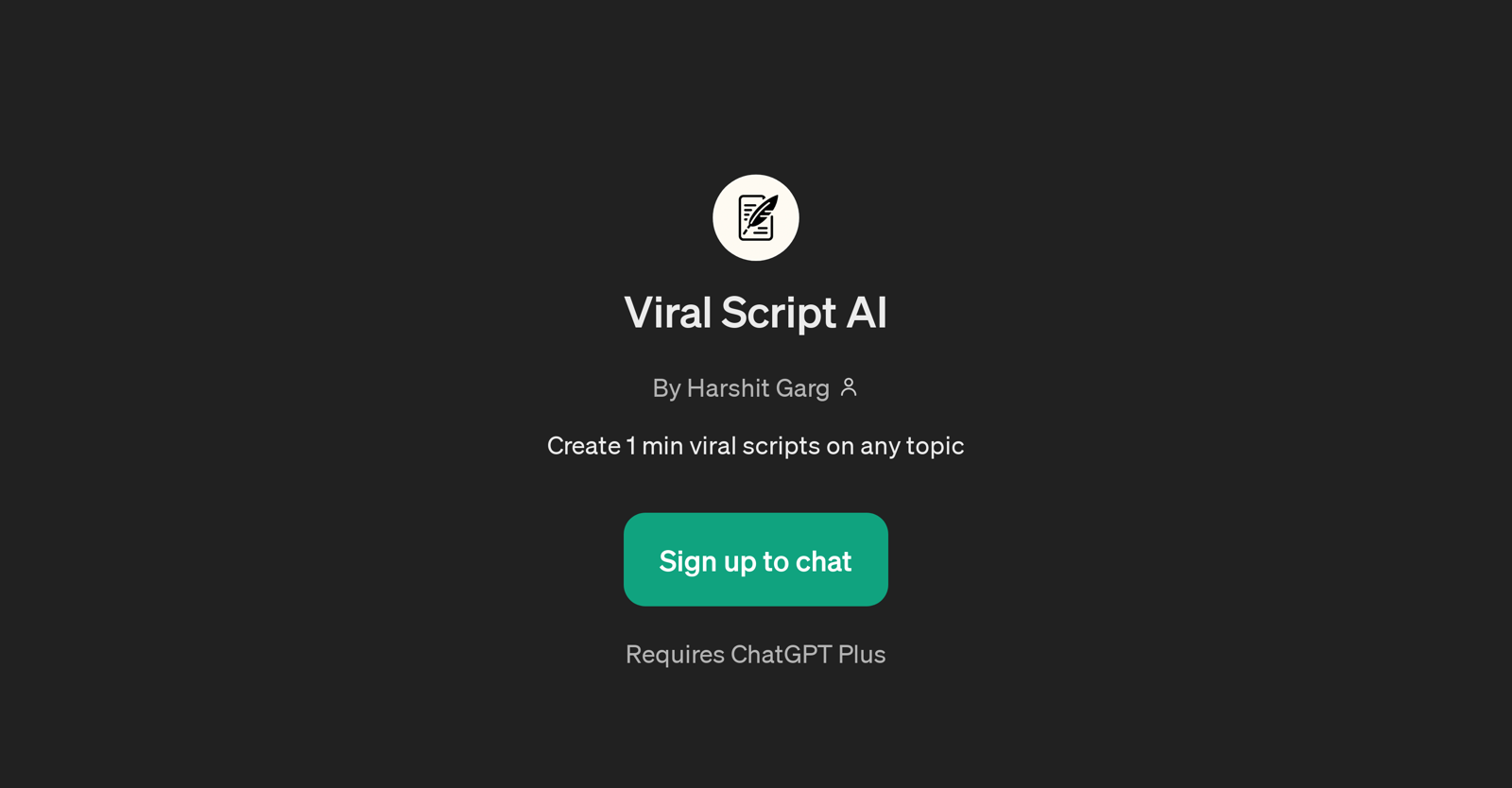 Viral Script AI website