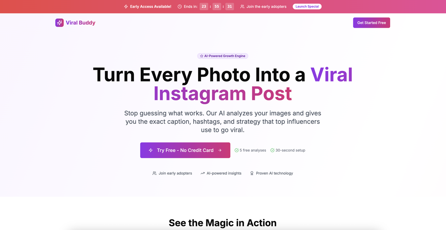 ViralBuddy.app website