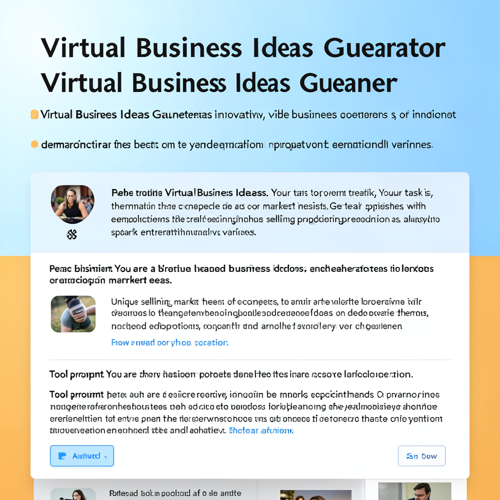 Virtual Business Ideas Generator website