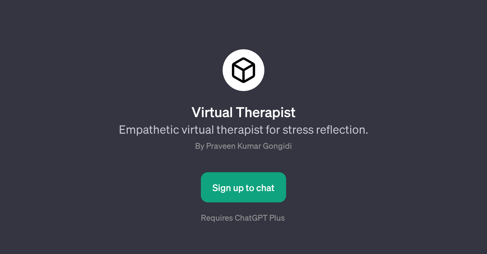 Virtual Therapist website