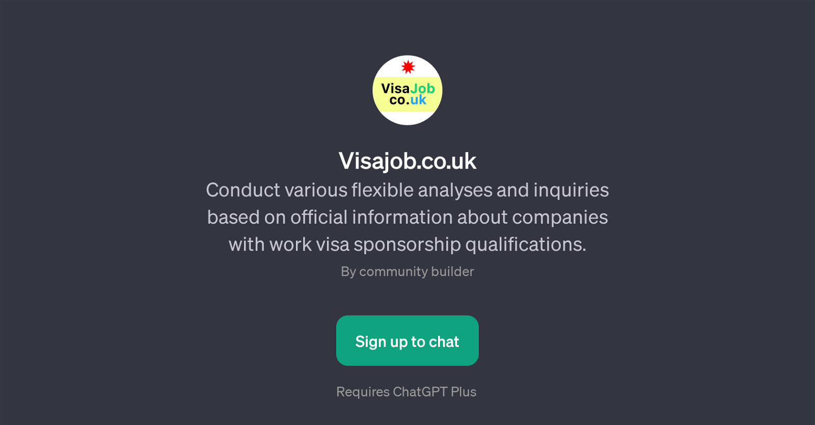 Visajob.co.uk GPT website