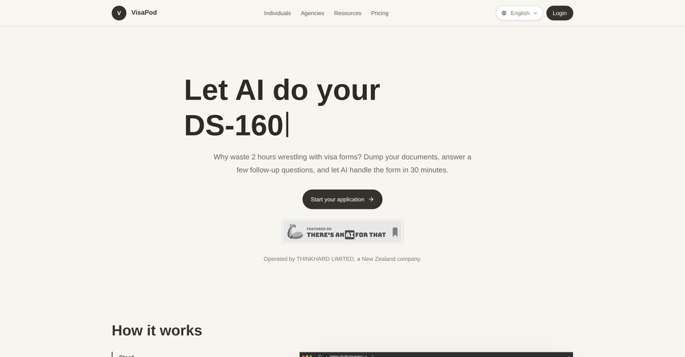 VisaPod website