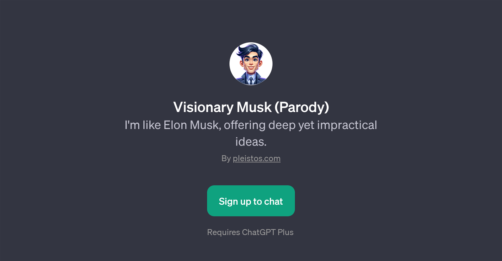 Visionary Musk (Parody) website