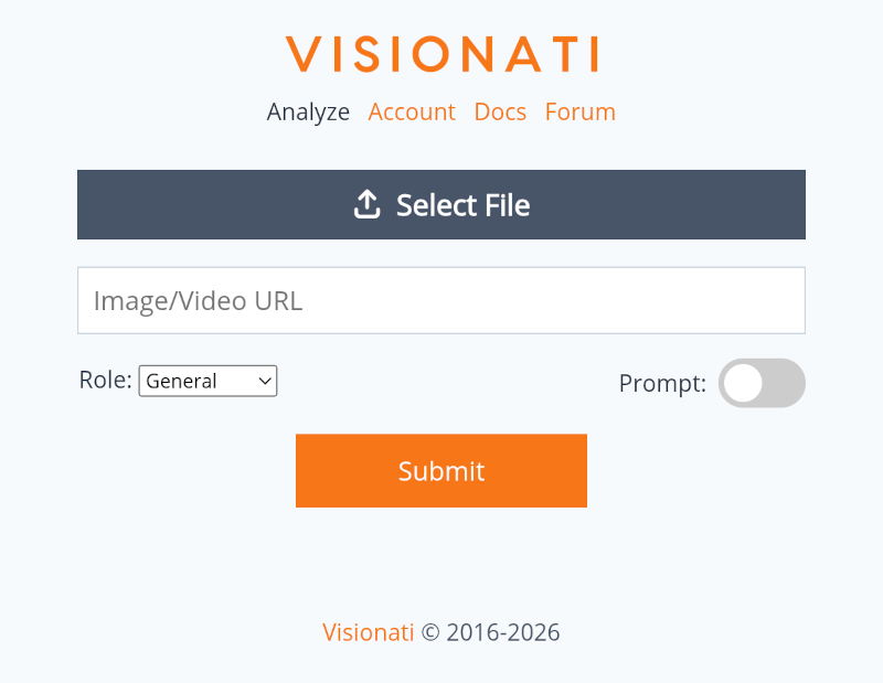 Visionati website
