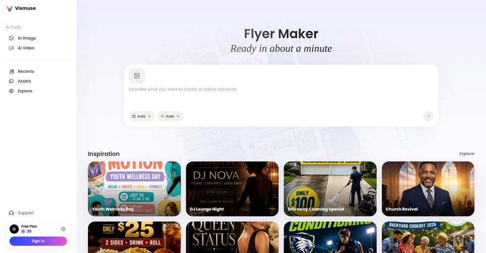 Vismuse | Flyer Maker website