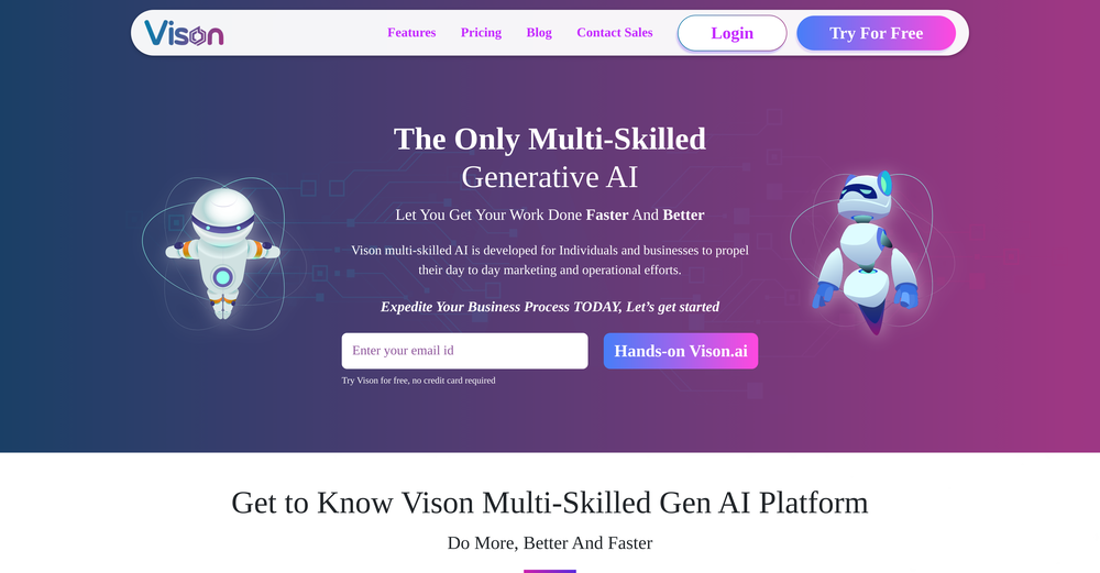 Vison AI website