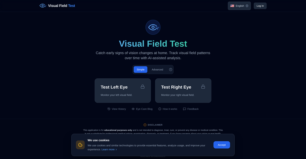 Visual Field Test website