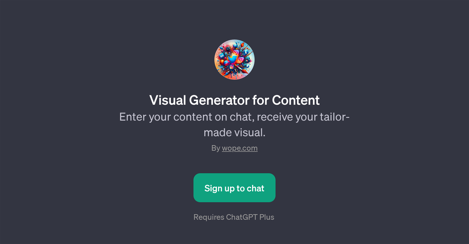 Visual Generator for Content website