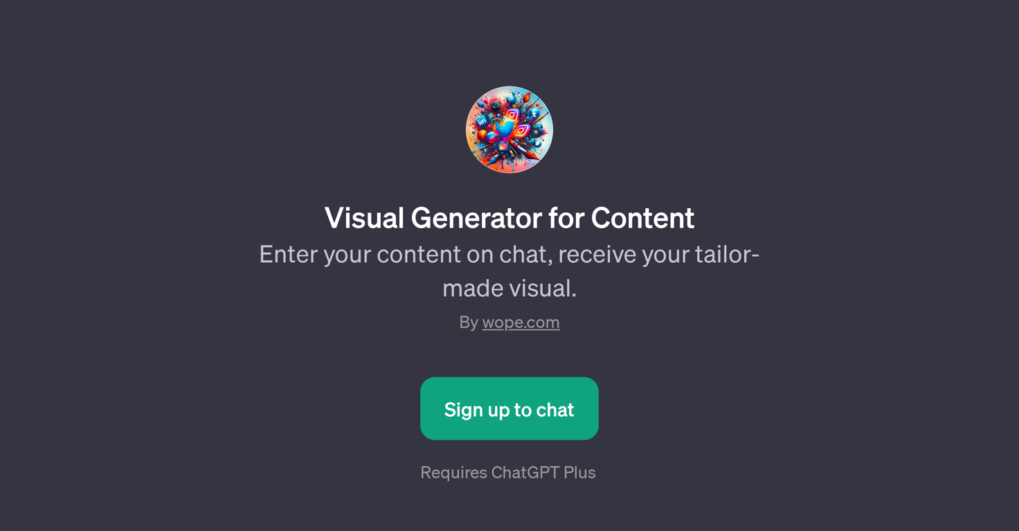 Visual Generator for Content website