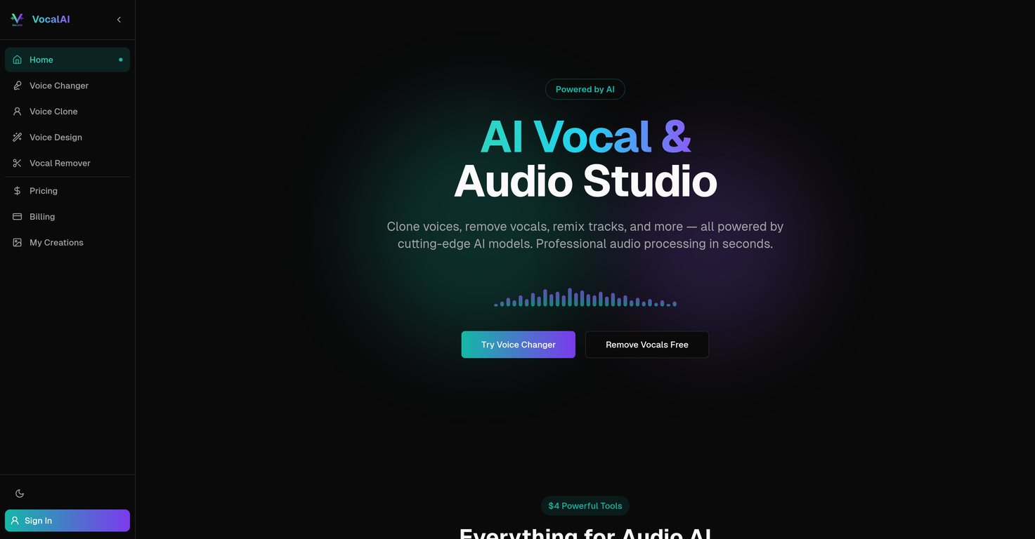 VocalAI website