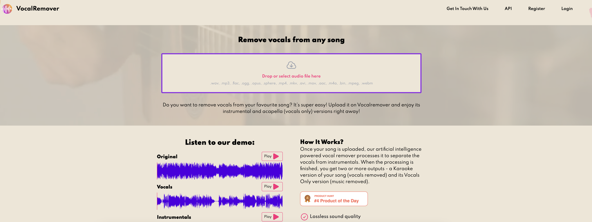 Vocalremover website