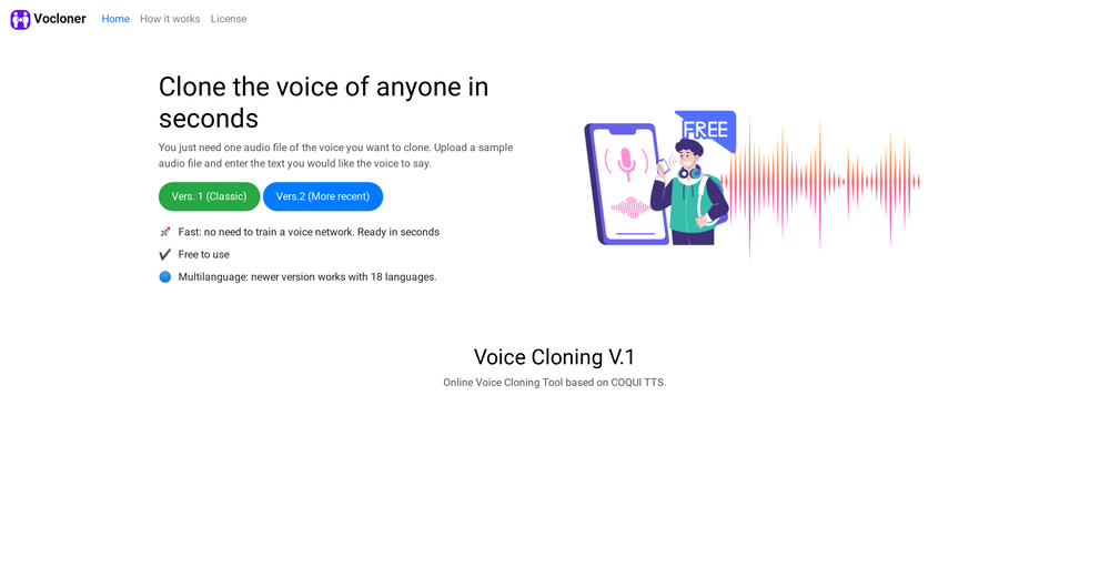 Vocloner website