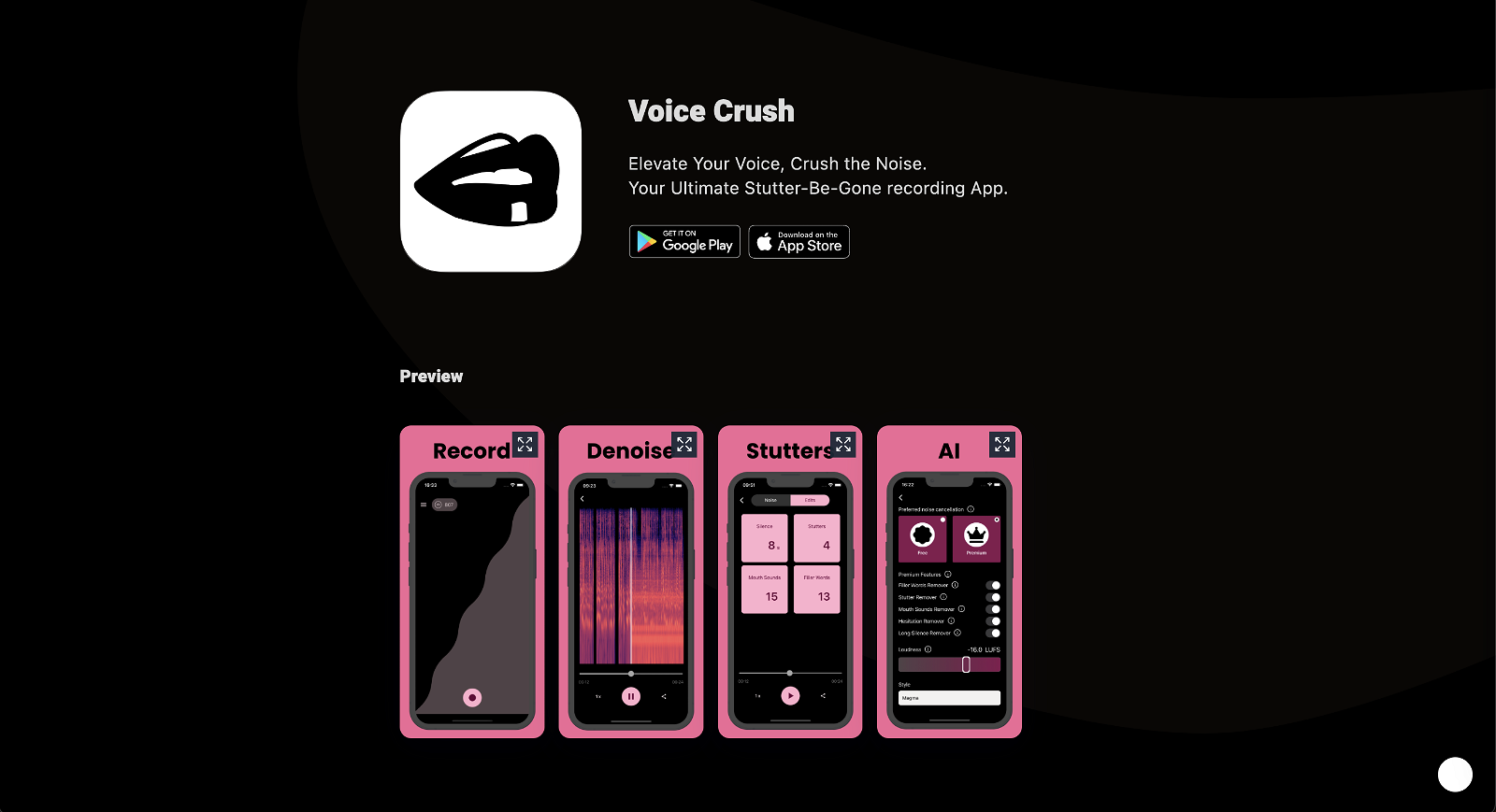 Voice Crush website