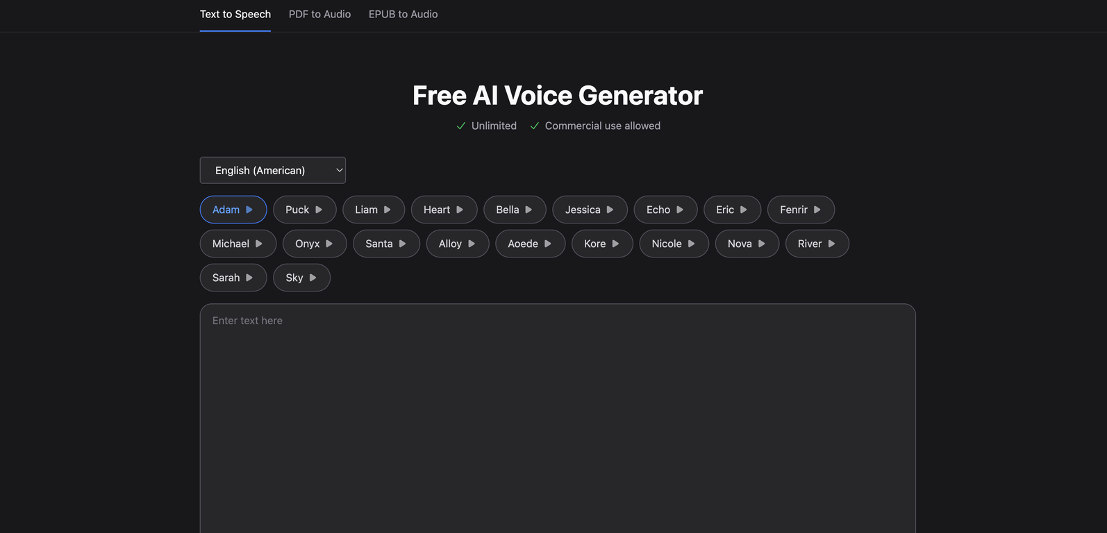Voice-Generator.com website