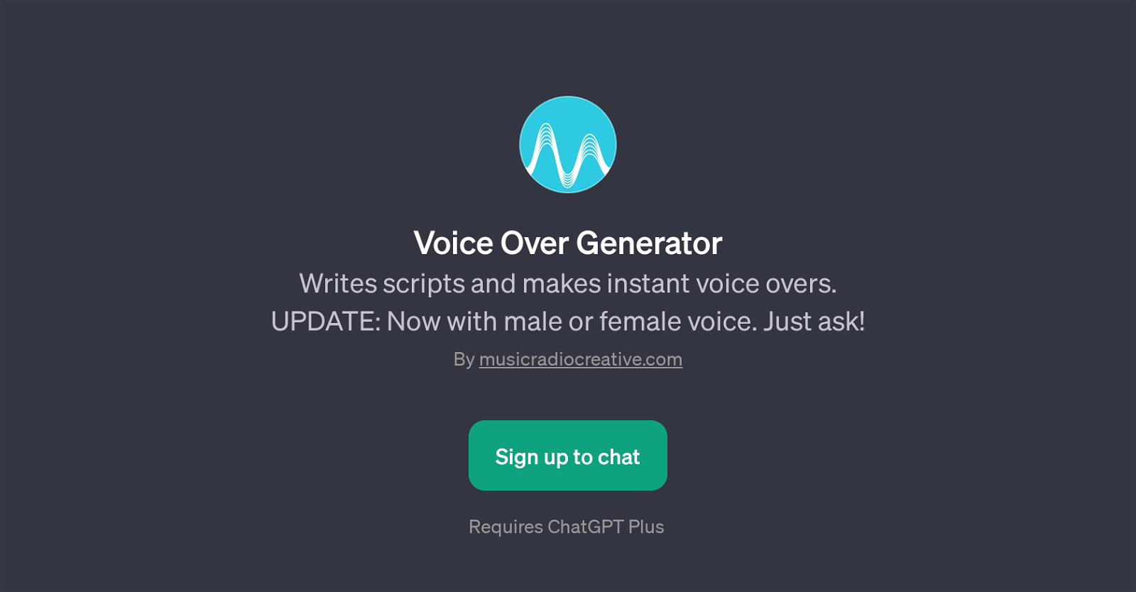 Voice Over Generator website