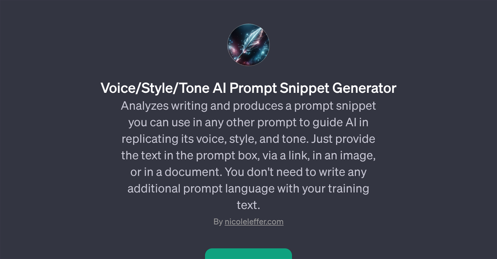Voice/Style/Tone AI Prompt Snippet Generator website