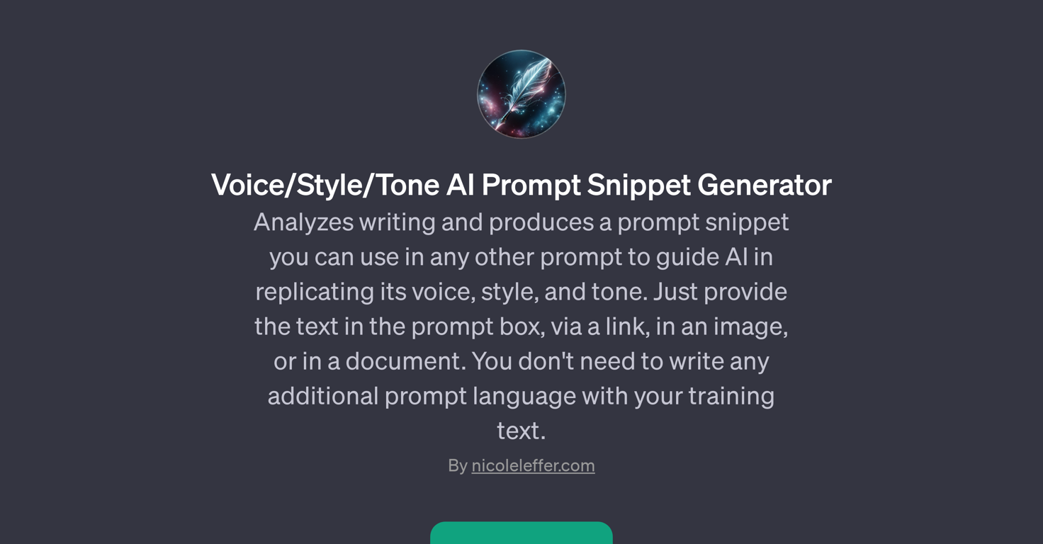 Voice/Style/Tone AI Prompt Snippet Generator website
