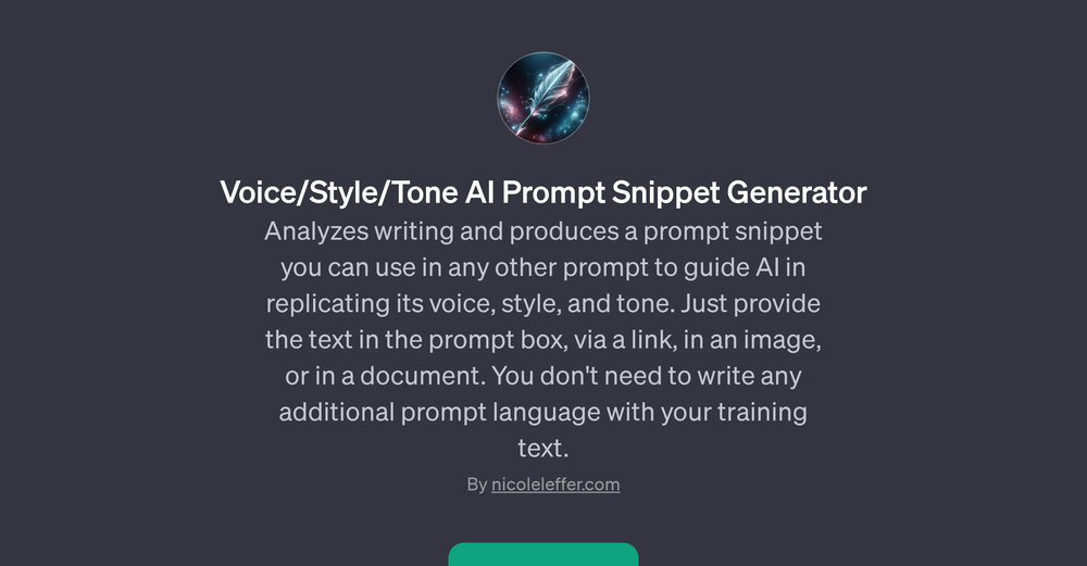 Voice/Style/Tone AI Prompt Snippet Generator website