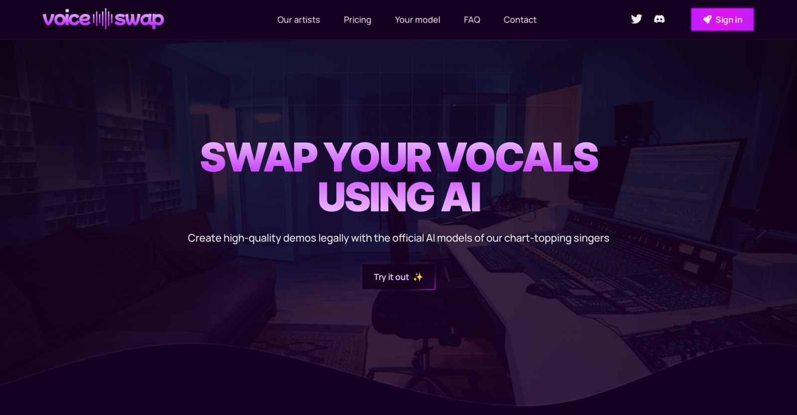 Voice Swap website